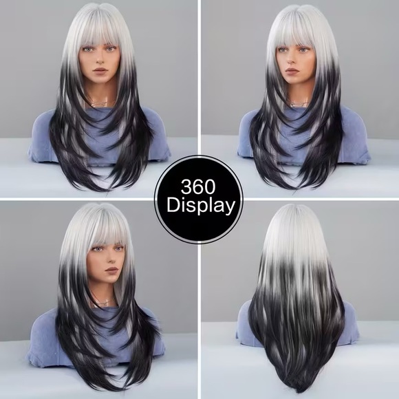 SEVEN QUEEN WIGS Other - 🆕Stylish Ombre Black & White Wig